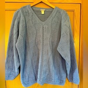 Vintage Bobbie Brooks Woman Boxy Pullover V-Neck Sweater / Large/XLarge